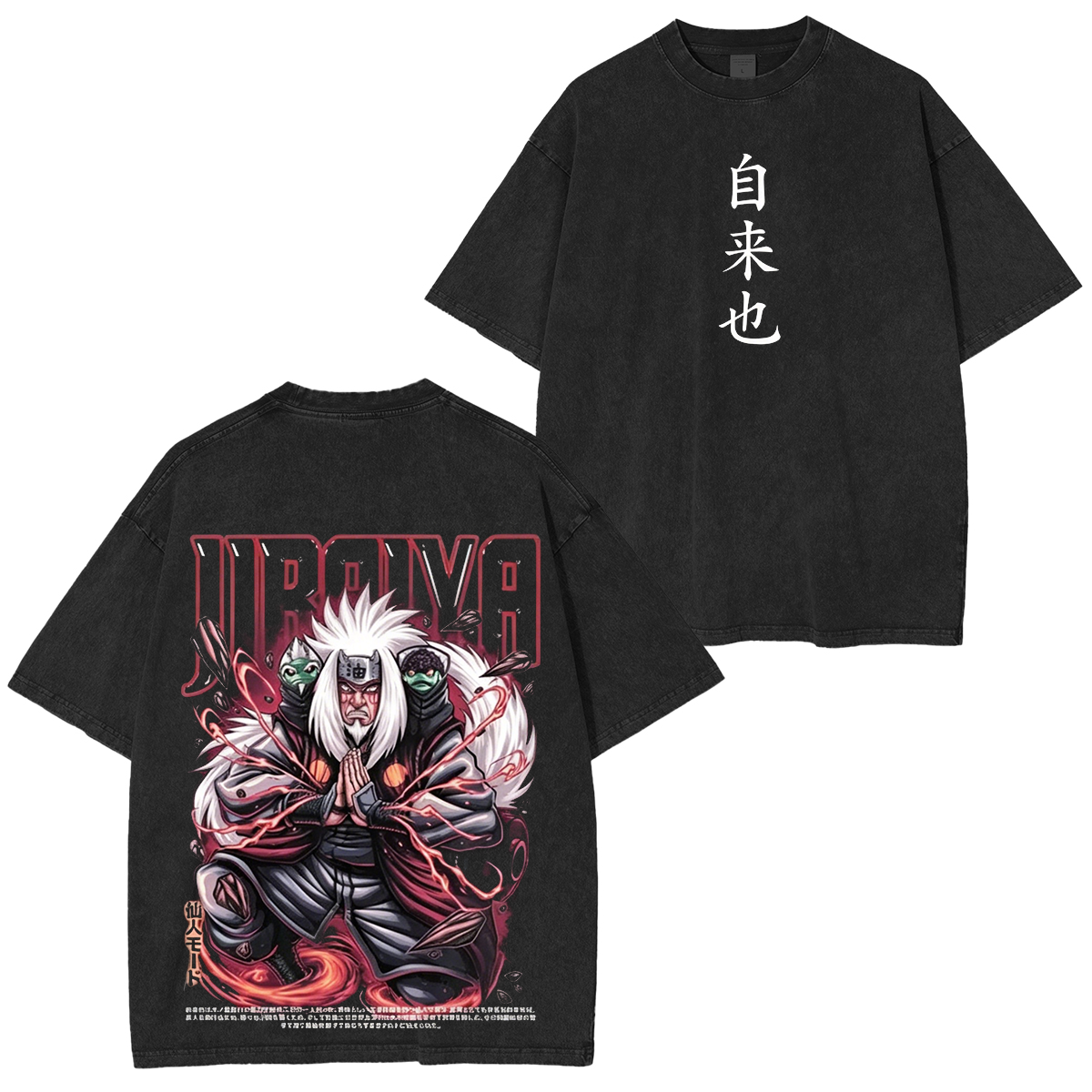 Naruto Jiraiya Anime Washed T-shirt