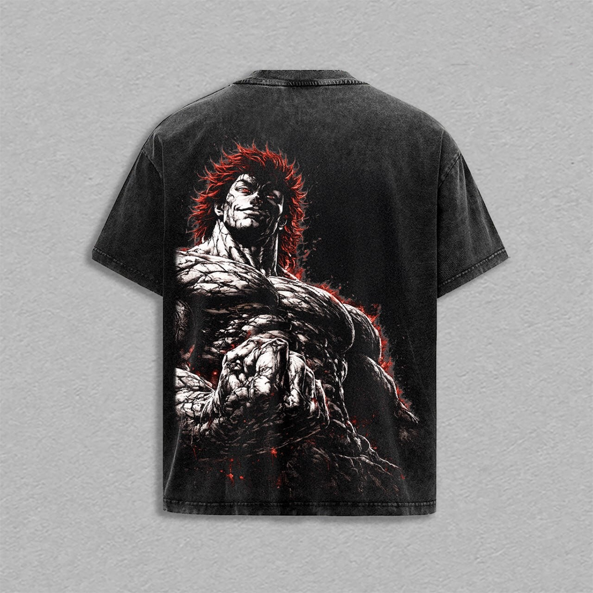 Yujiro Hanma Baki The Grappler Anime Washed T-shirt