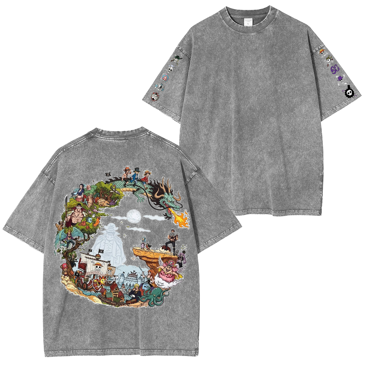 One Piece  Oversized Unisex Washed T-Shirt