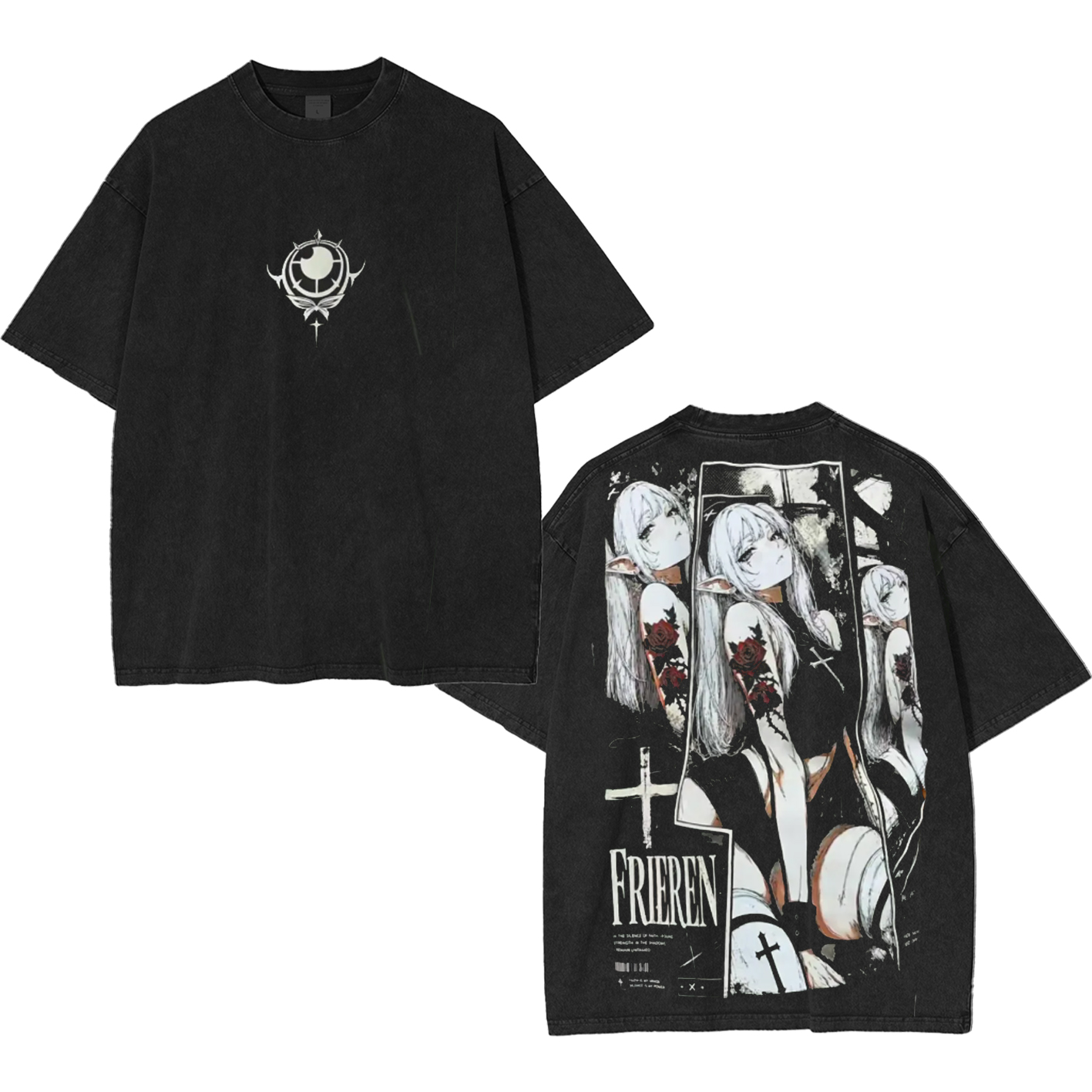 Frieren Anime Unisex Washed T-Shirt