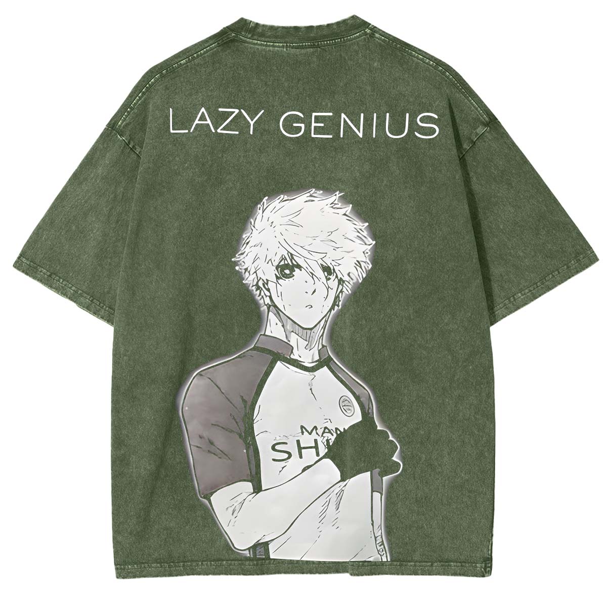 Blue Lock Striker Anime Double Printed Washed TeeStriker Anime Double Printed Washed Tee