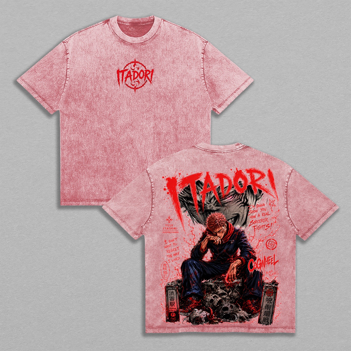 Jujutsu Kaisen Sukuna Unisex Washed T-shirt/Crewneck/Hoodie