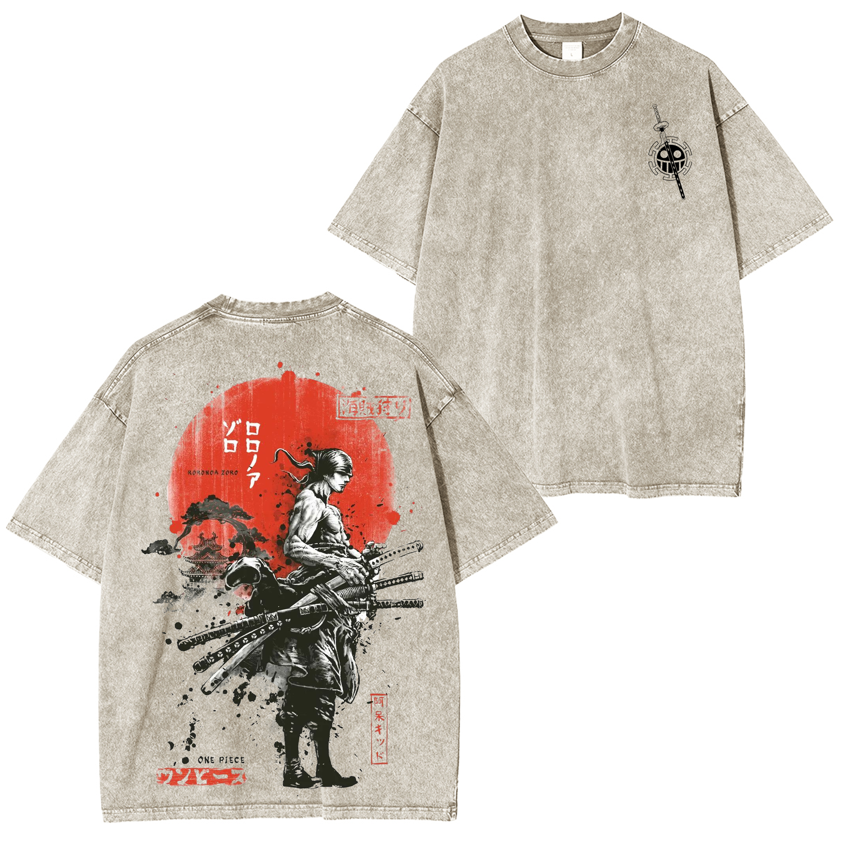 One Piece Anime Unisex Washed T-Shirt