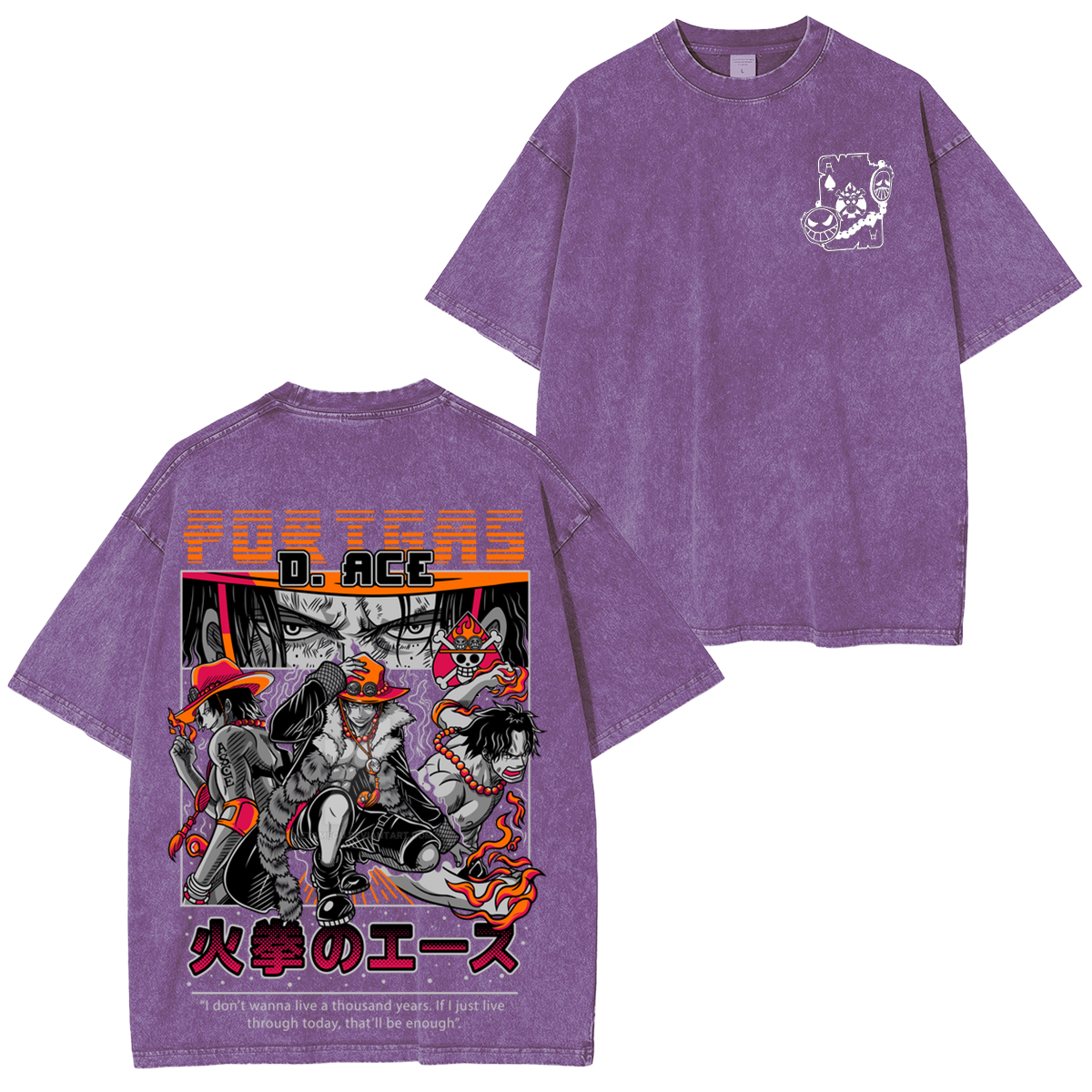 One Piece Vintage Wash Japanese Design T-Shirt