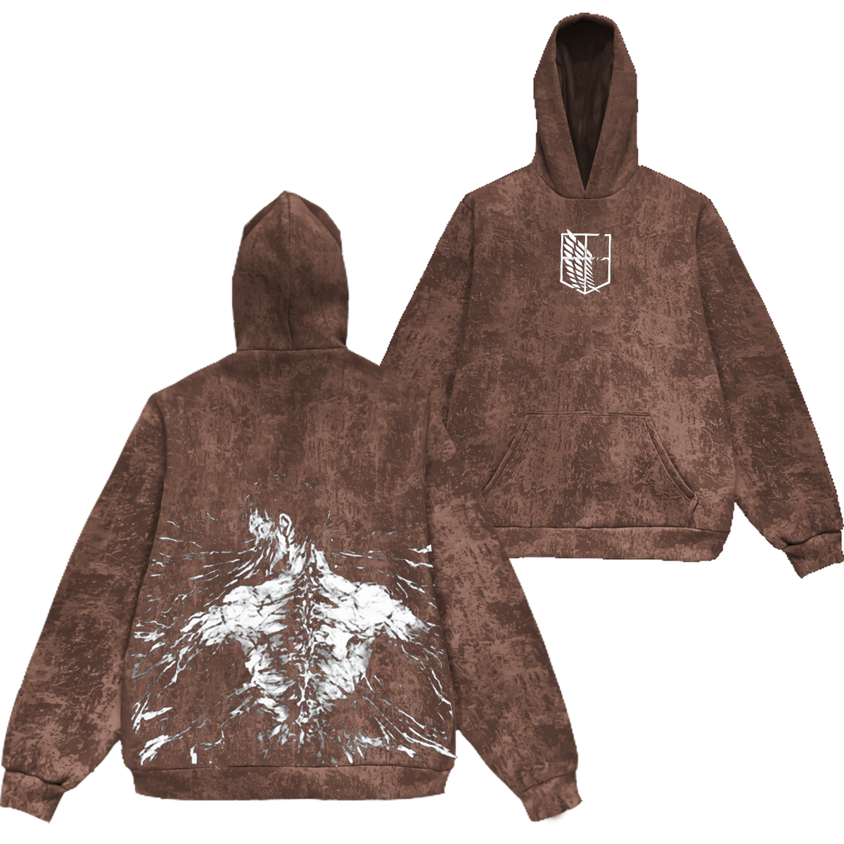 Eren Yeager Inspired Anime Eren Vintage Washed Hooded Sweatshirt