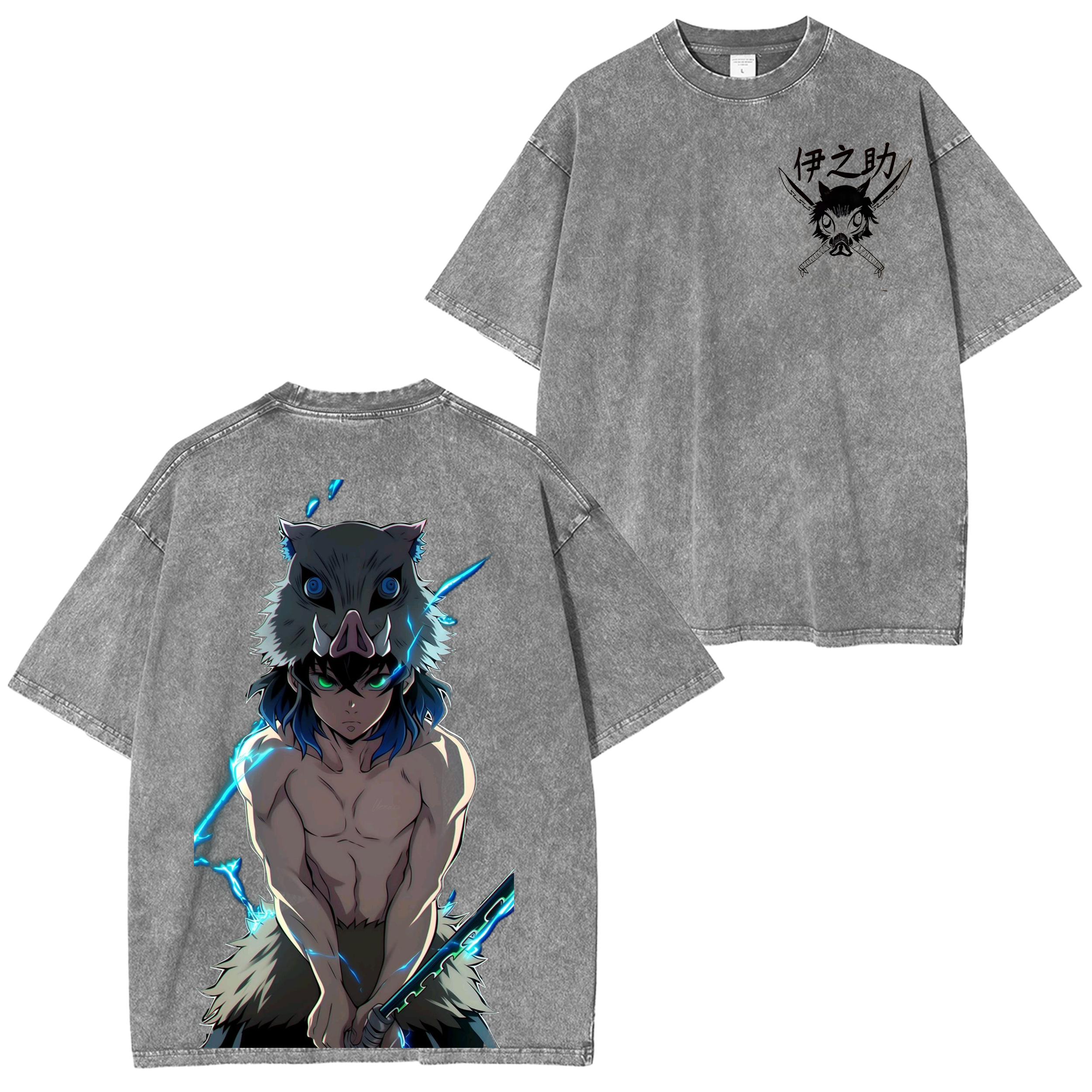 Demon Slayer Hoodie Unisex Washed T-shirts