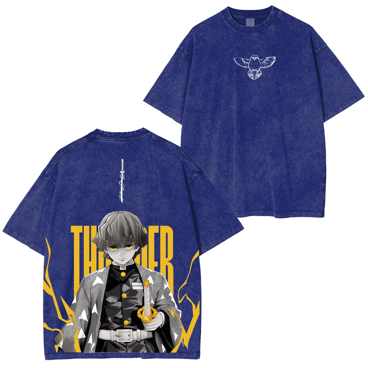 Zenitsu Anime Unisex Washed T-Shirt