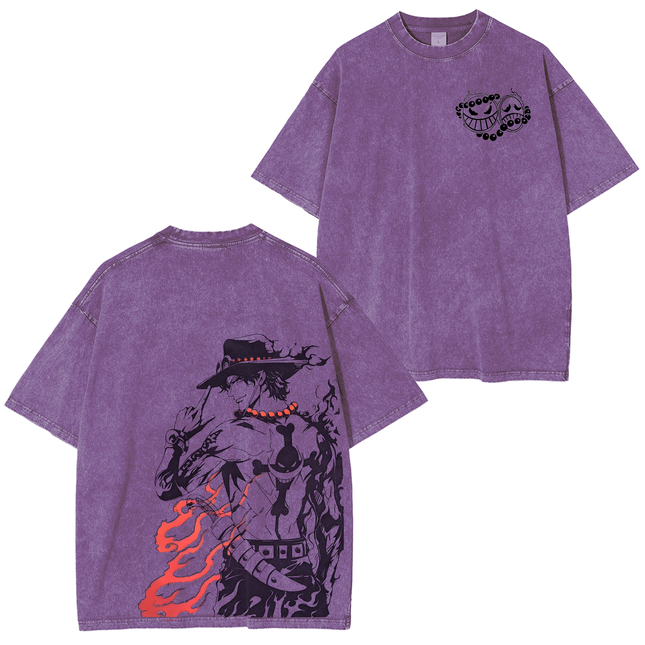 Portgas D. Ace One Piece Anime Unisex Washed T-Shirt