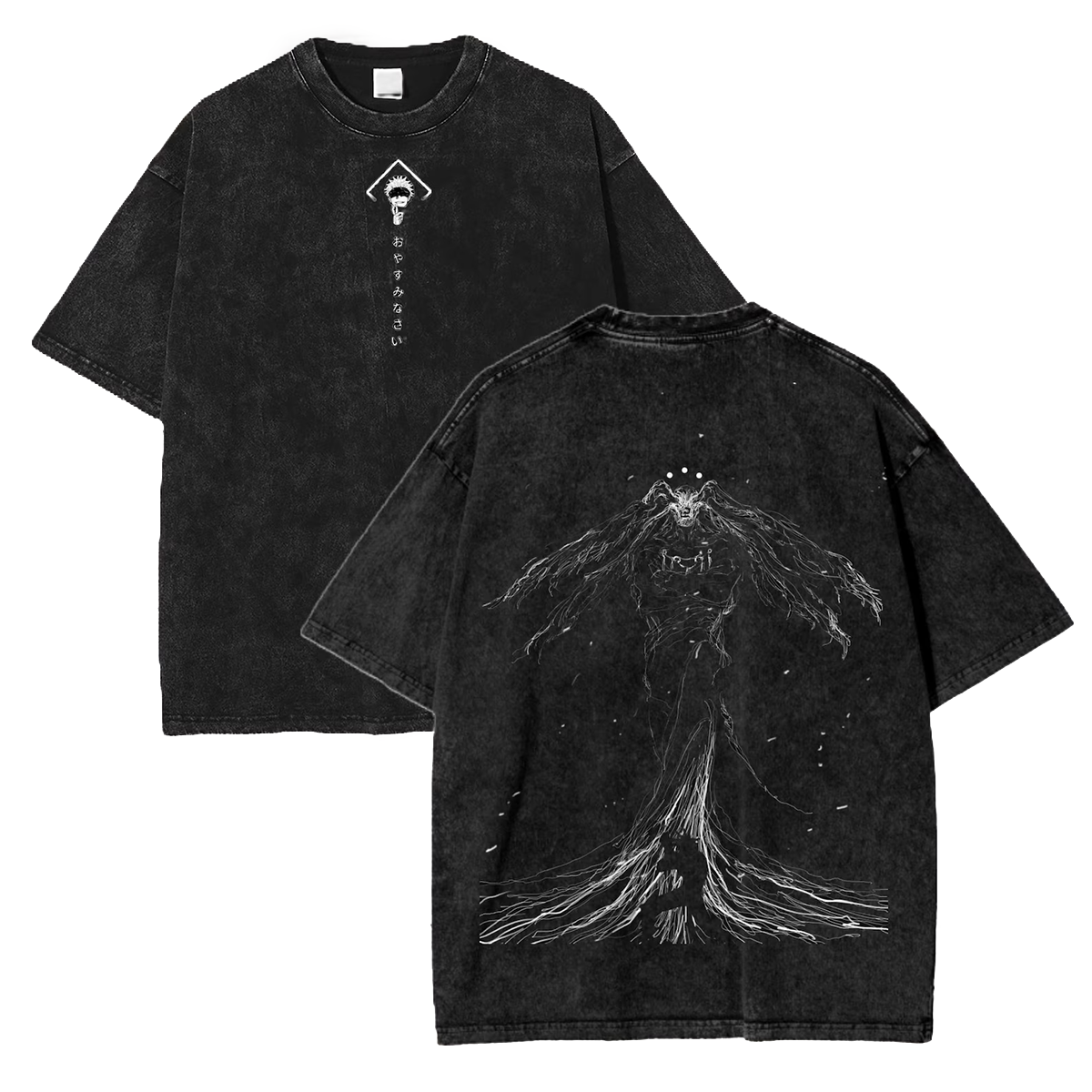 Jujutsu Kaisen Anime Acid Washed Oversize T-Shirt 