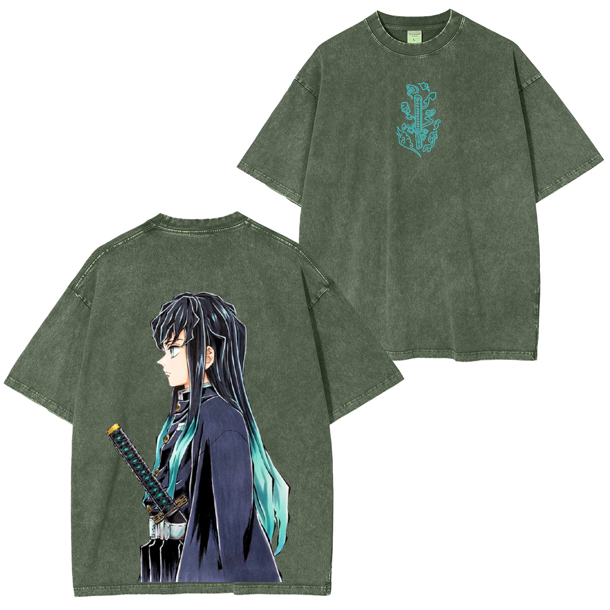 Demon Slayer Infinity Castle Arc Anime Graphic  Unisex Washed T-Shirt