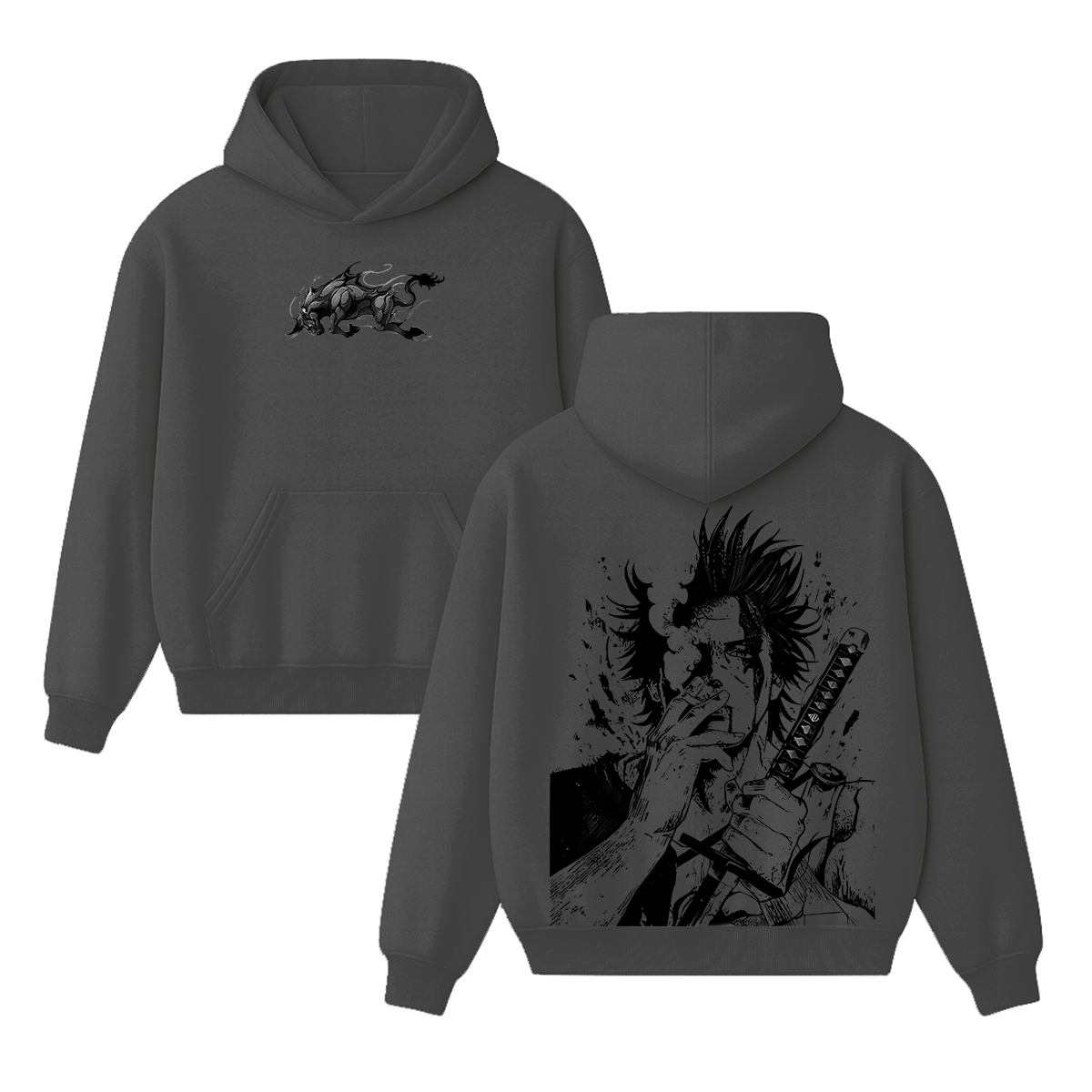 Yami Sukehiro x Black Bulls Black Clover Anime Double Printed Vintage Unisex Hoodie