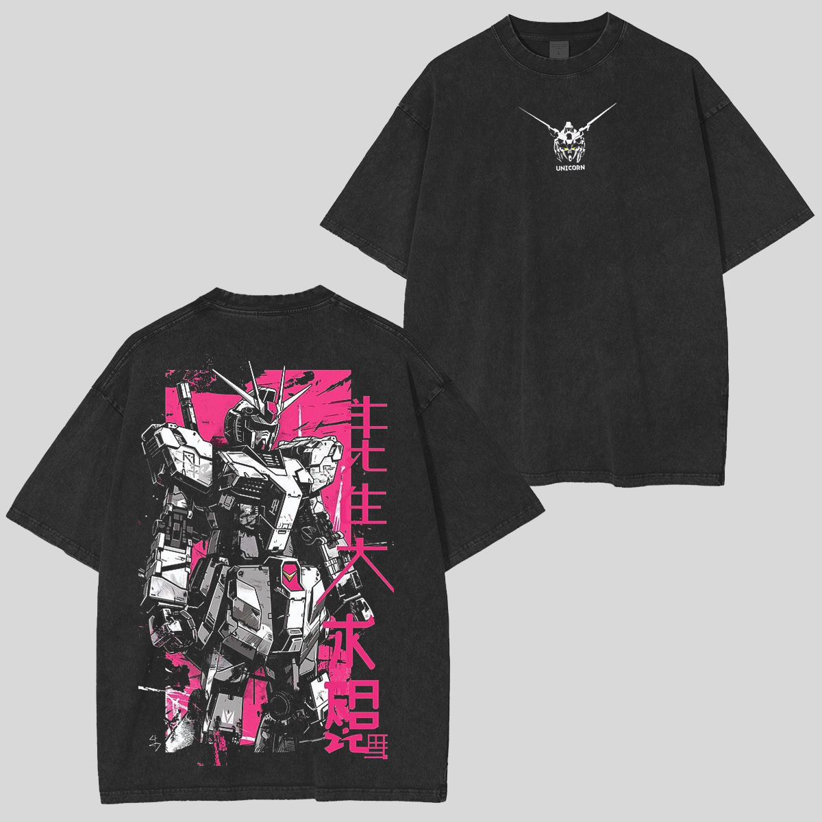 Mobile Suit Gundam Pink Anime Inspired Vintage Washed Unisex T-Shirt