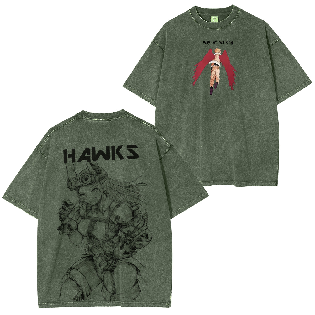 Mirko x Hawks My Hero Academia Vintage Washed T-shirt/Crewneck/Hoodie