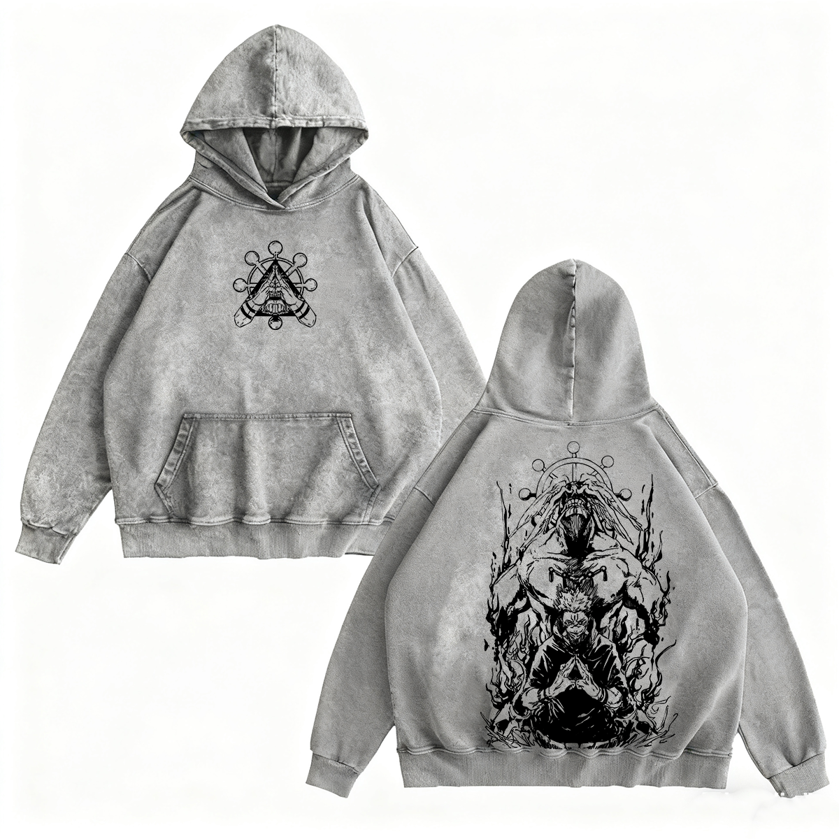 Sukuna & Mahoraga Vintage Washed Crewneck/Hoodie