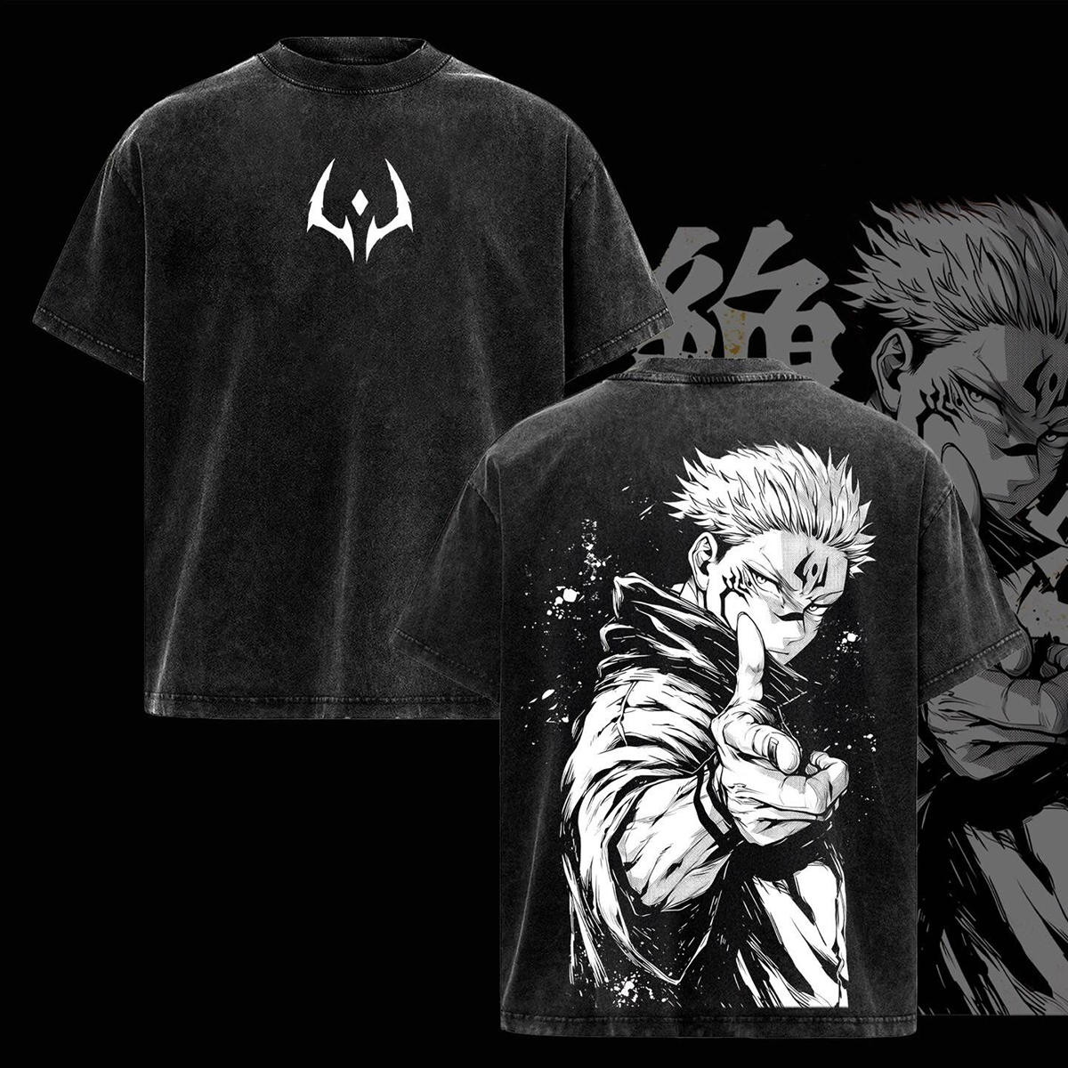 Jujutsu Kaisen Sukuna Washed T-shirt/Crewneck/Hoodie