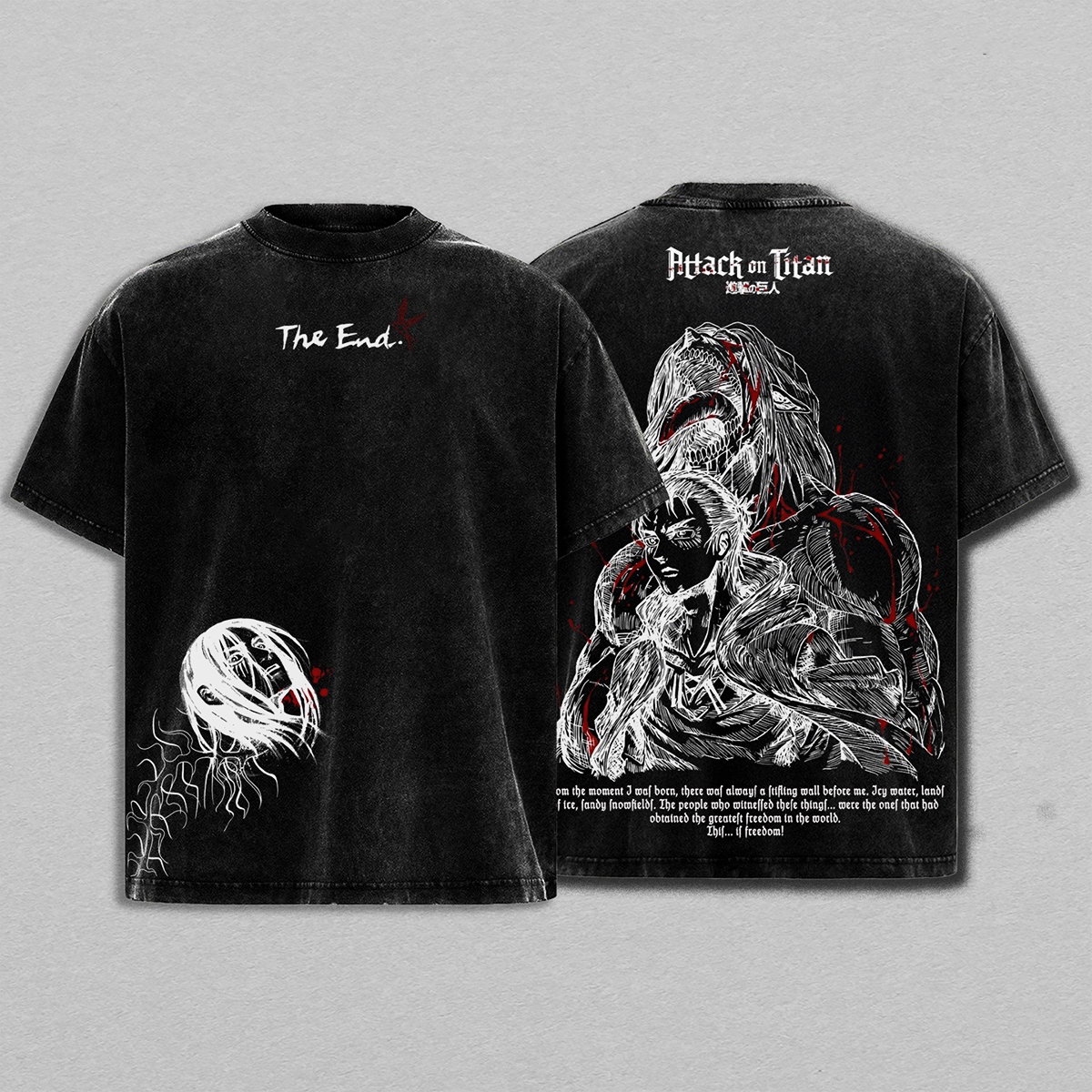 Eren Yeager Attack On Titan Washed T-shirt/Crewneck/Hoodie