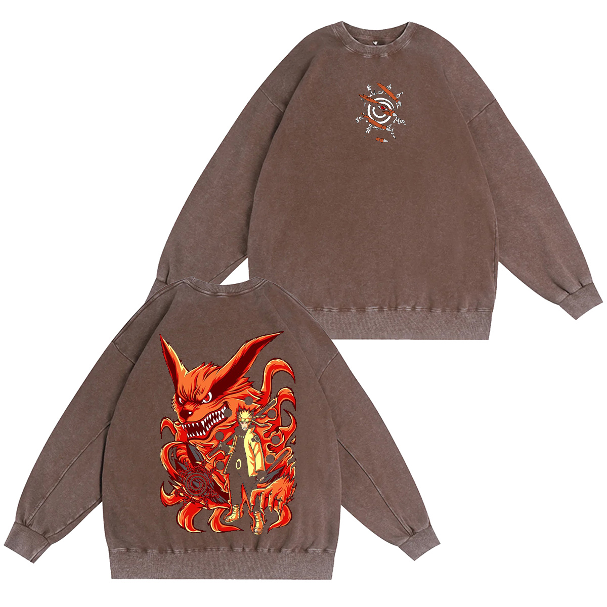 Naruto Uzumaki X Kurama Vintage Washed T-shirt/Crewneck/Hoodie