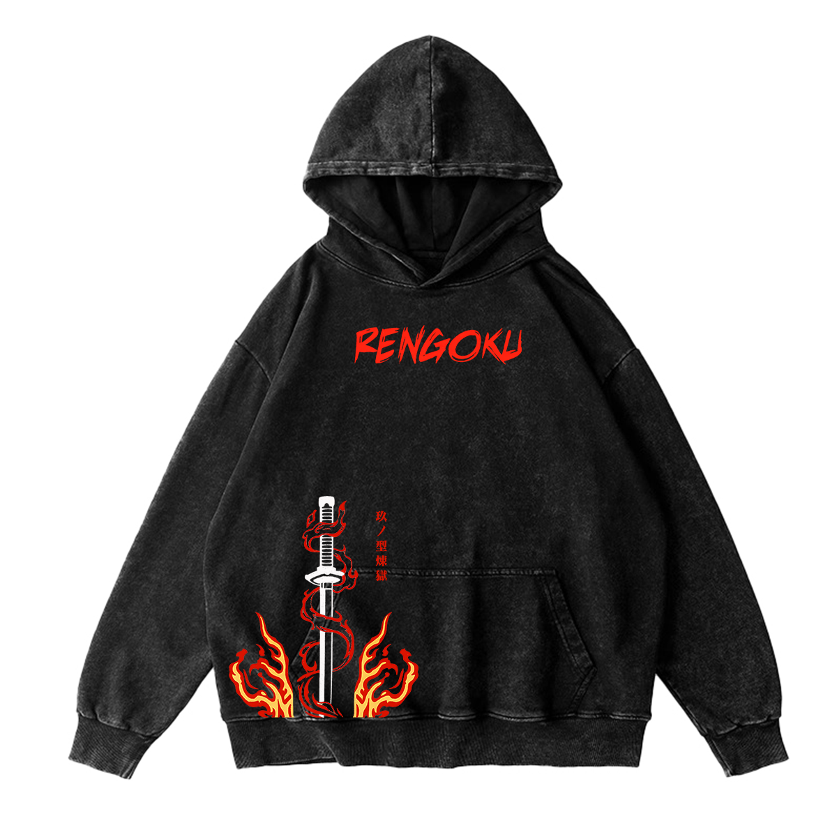 Rengoku Demon Slayer Anime Unisex Washed T-Shirt