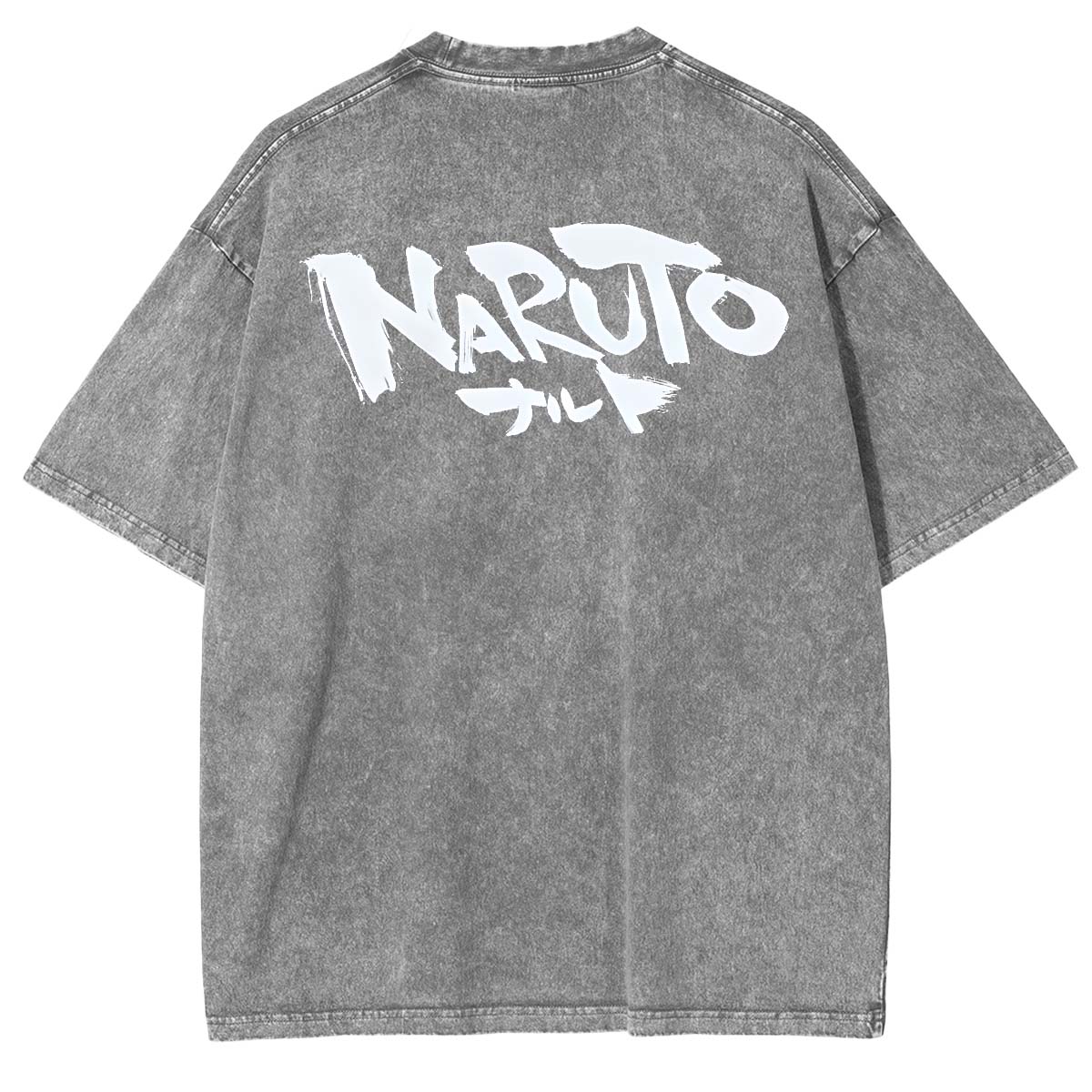 Hinata x Naruto Anime Double Printed Vintage Washed Tee