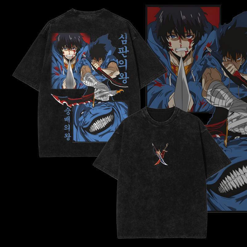 Sung Jin Woo - Solo Leveling Printed Unisex Washed T-Shirt