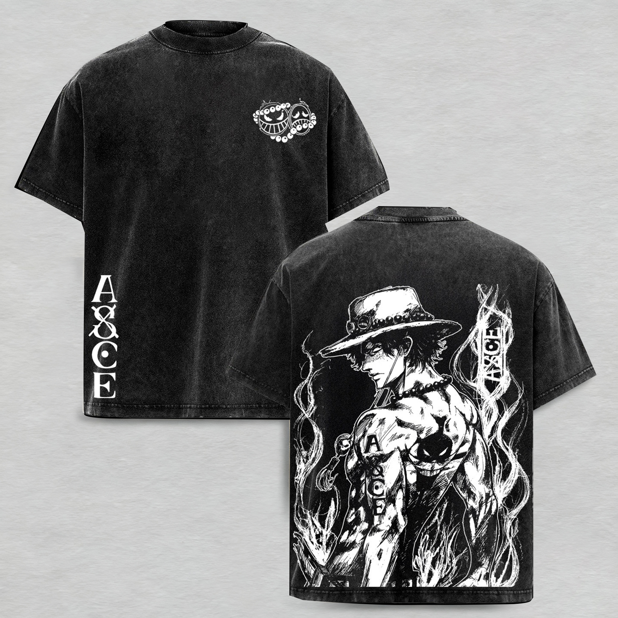 One Piece : Portgas D. Ace Vintage Washed T-shirt/Crewneck/Hoodie