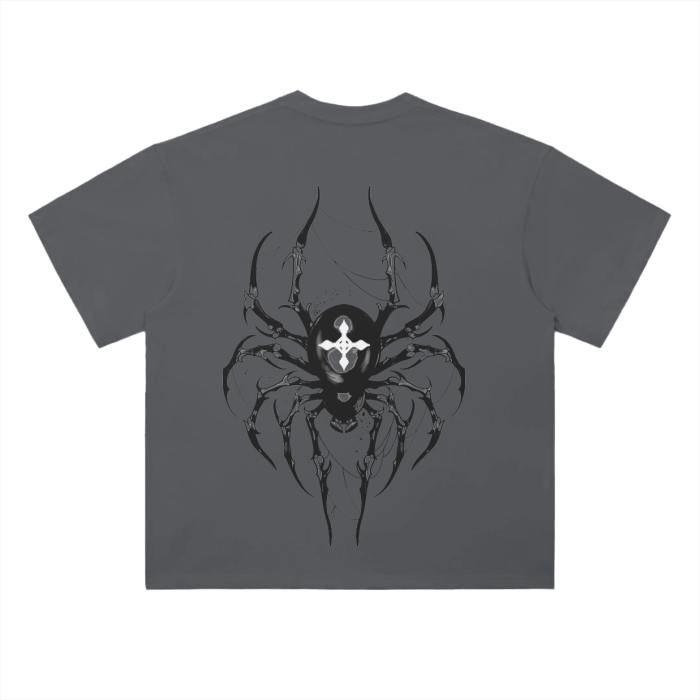 Dark Charisma Spider Streetwear Shirt Grey Heavy Weight