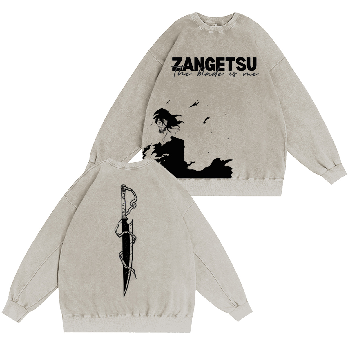 BLEACH :Zangetsu Vintage washed T-shirt/Crewneck/Hoodie