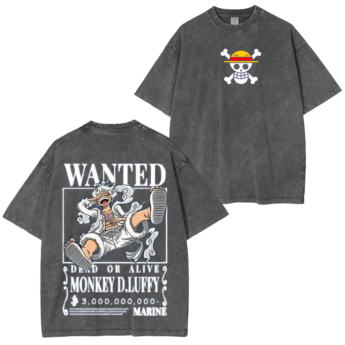 One Piece Monkey D. Luffy Wanted Poster Washed T-shirt