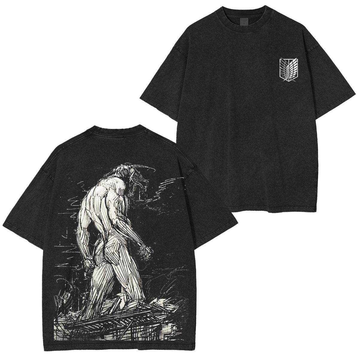 Attack On Titan Eren Yeager Oversized Washed T-shirt