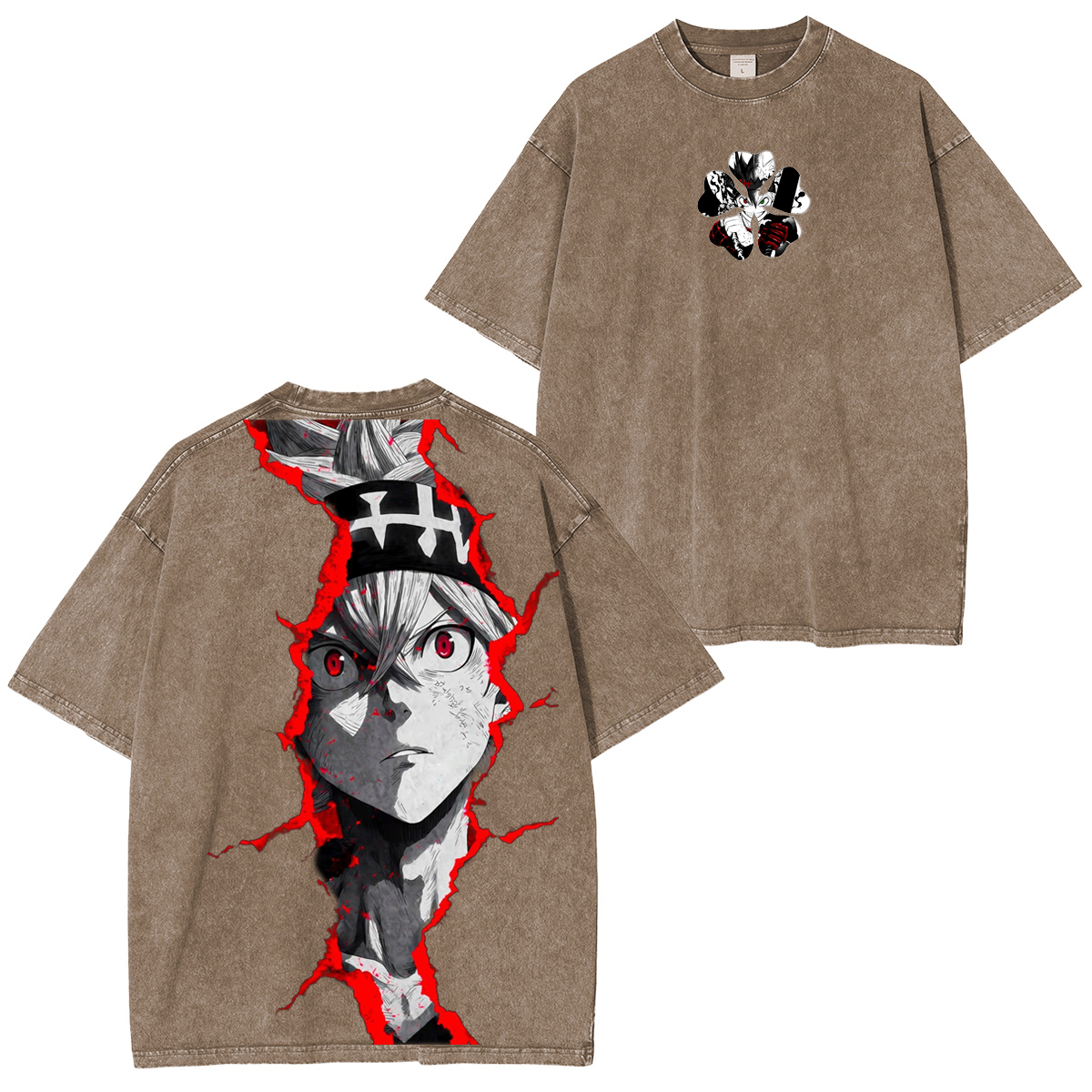 Black Clover Anime Washed T-shirt