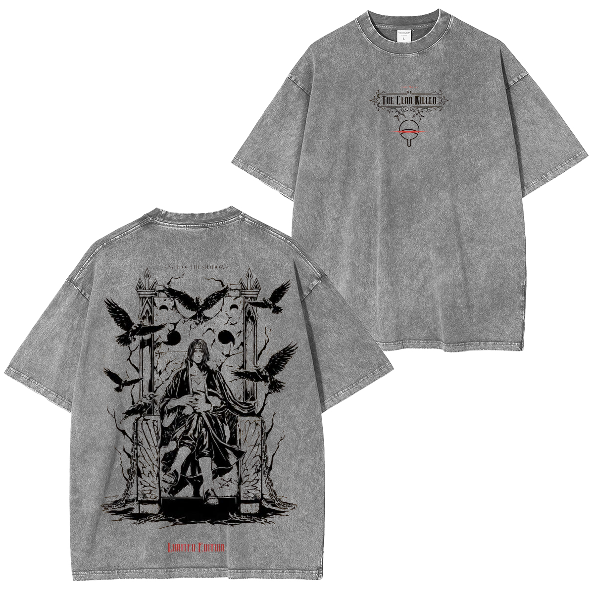 Uchiha Itachi Anime Washed T-shirt