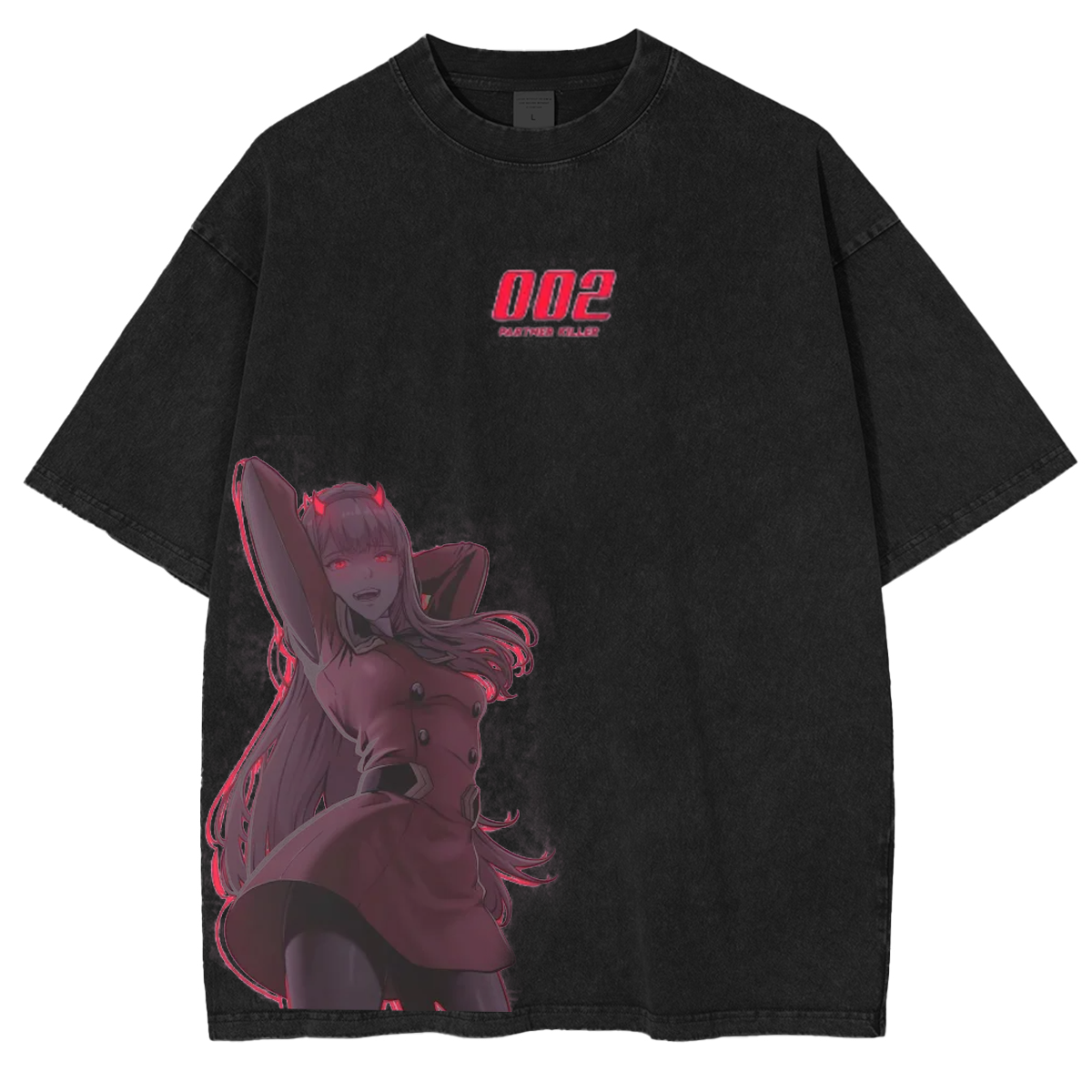 Zero Two Anime Washed T-shirt