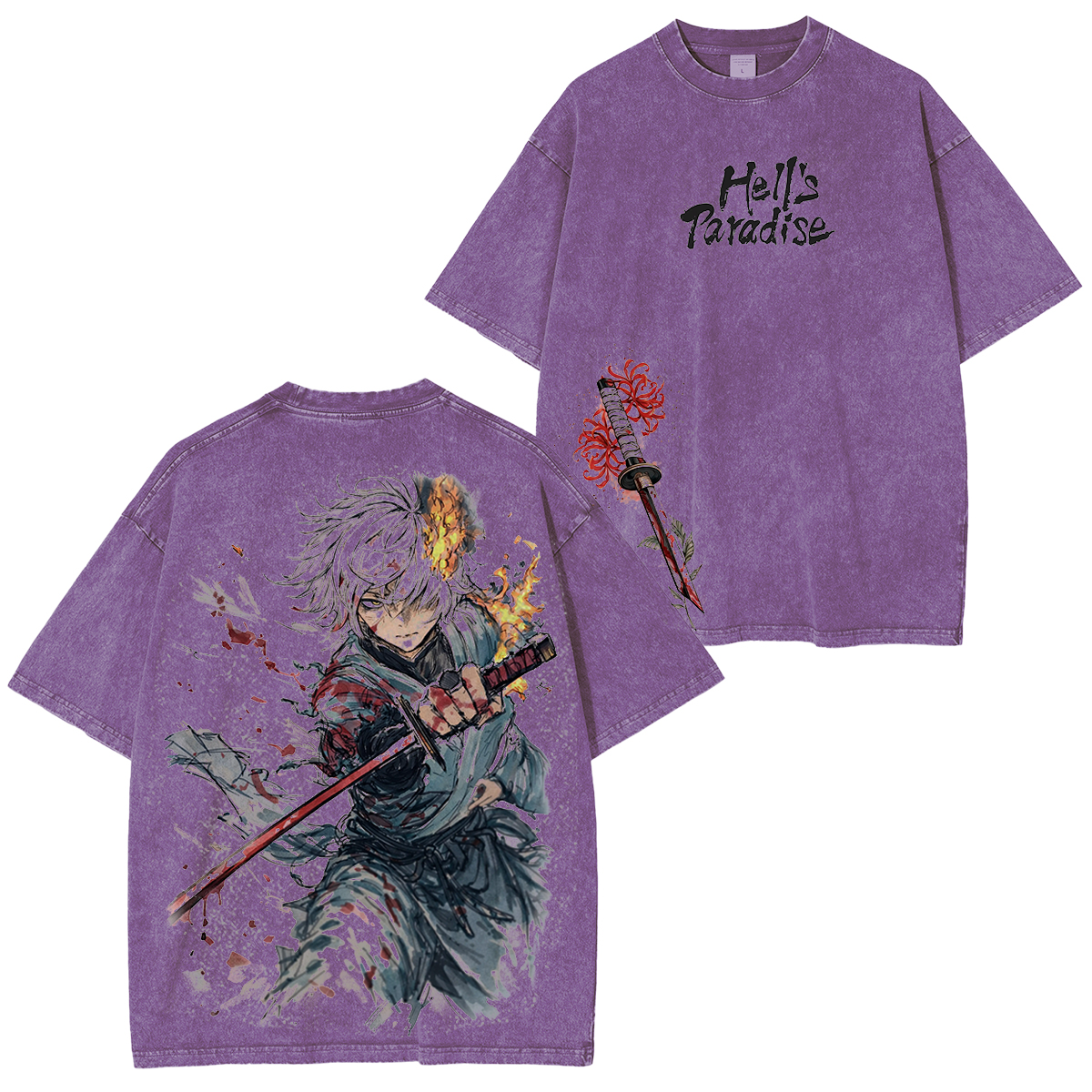Hell's Paradise Printed Unisex Washed T-Shirt/Crewneck/Hoodie