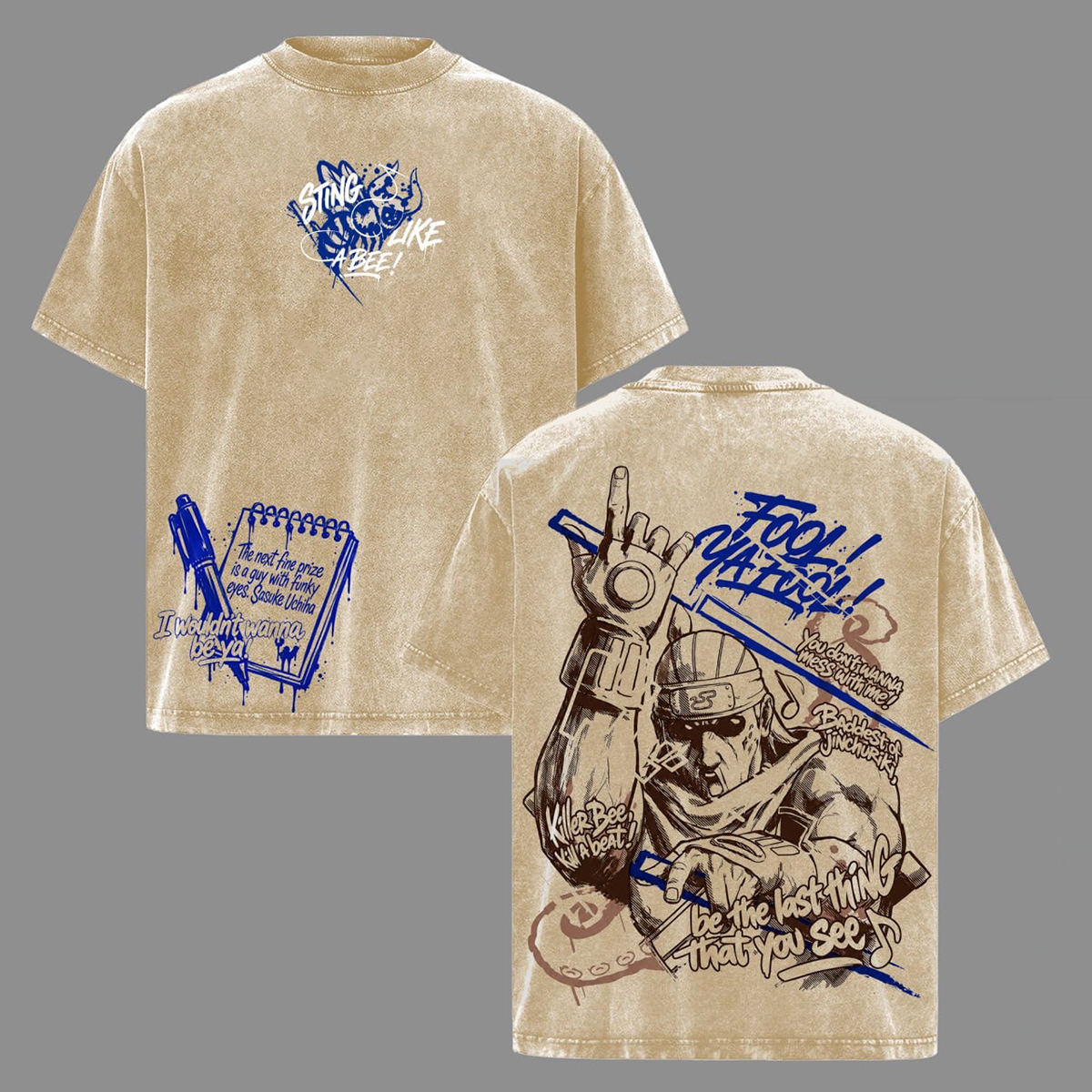 Killer Bee Naruto Washed T-shirt/Crewneck/Hoodie