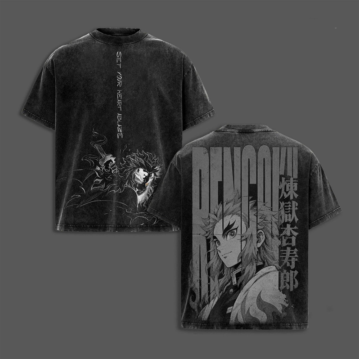 Demon Slayer Tanjiro Hinokami Anime Washed T-shirt/Crewneck/Hoodie