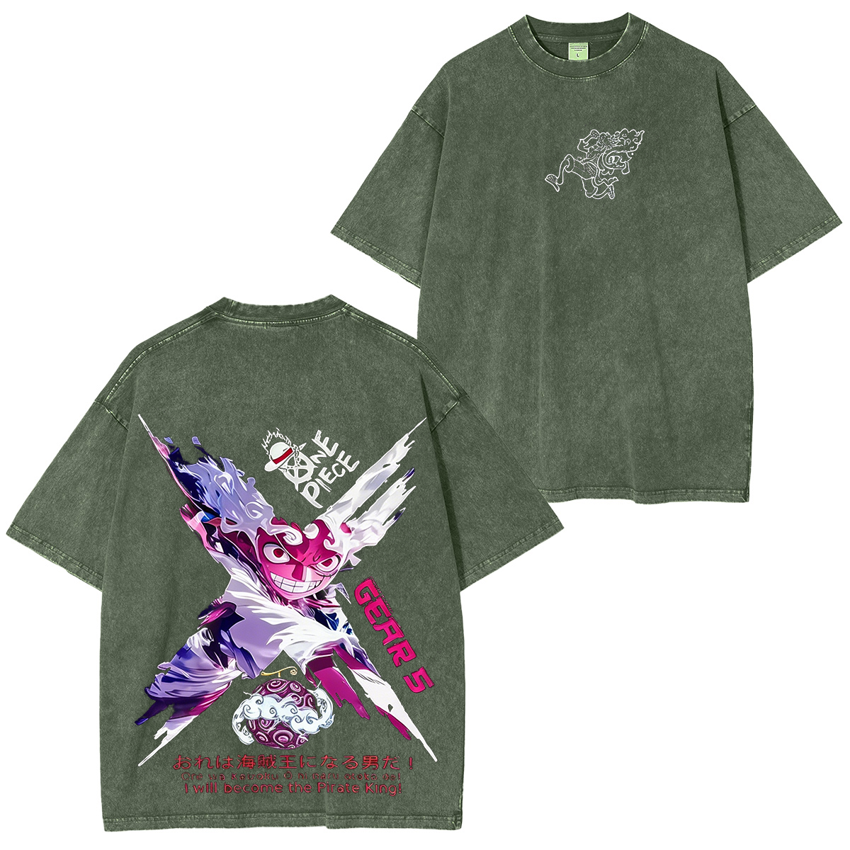 One Piece Anime Washed T-shirt