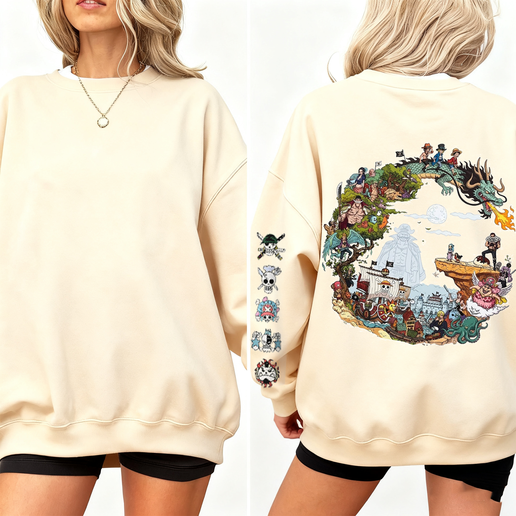 One Piece  Oversized Unisex Washed T-Shirt