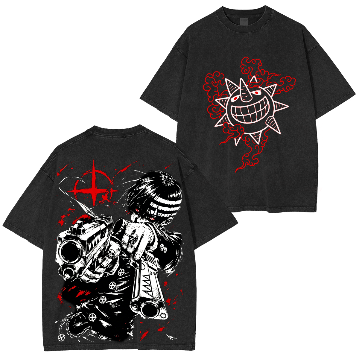 Soul Eater Printed Anime Unisex Washed T-shirt/Hoodie