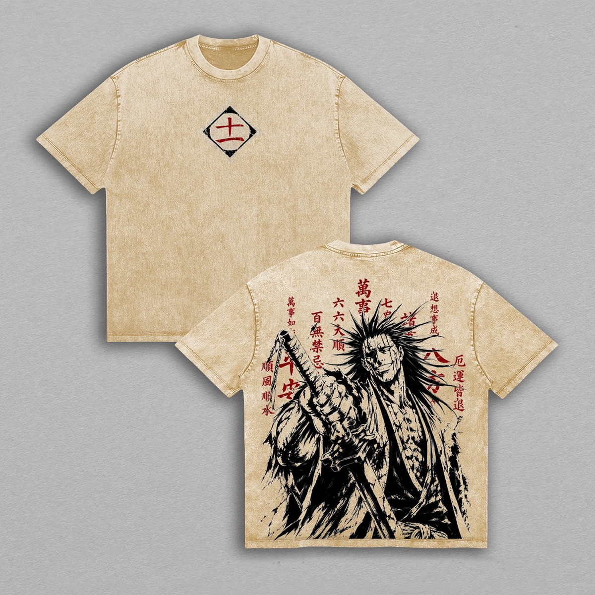 Zaraki Kenpachi Anime Vintage washed T-shirt/Crewneck/Hoodie