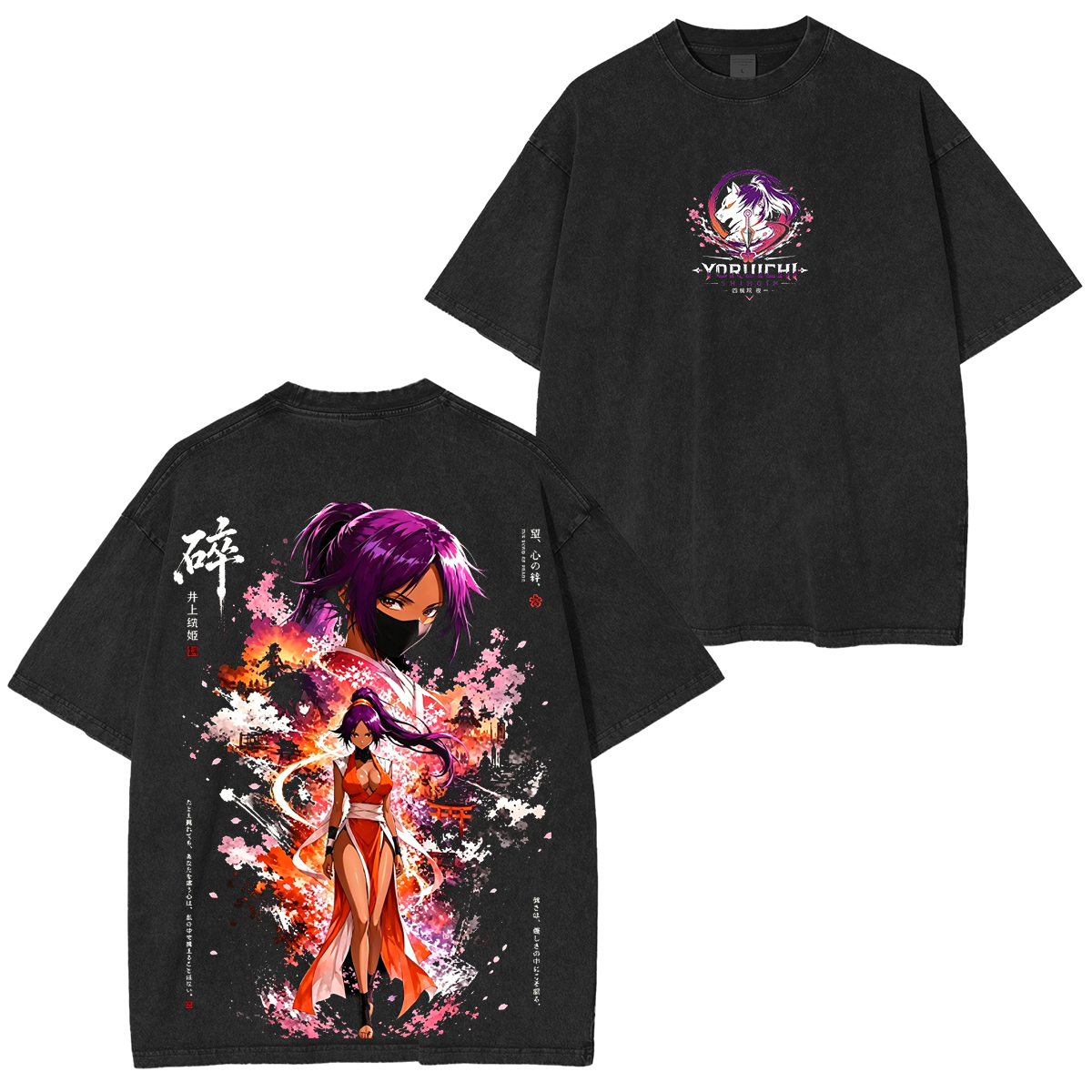 Bleach Yoruichi Kashimo Anime Washed T-shirt/Hoodie