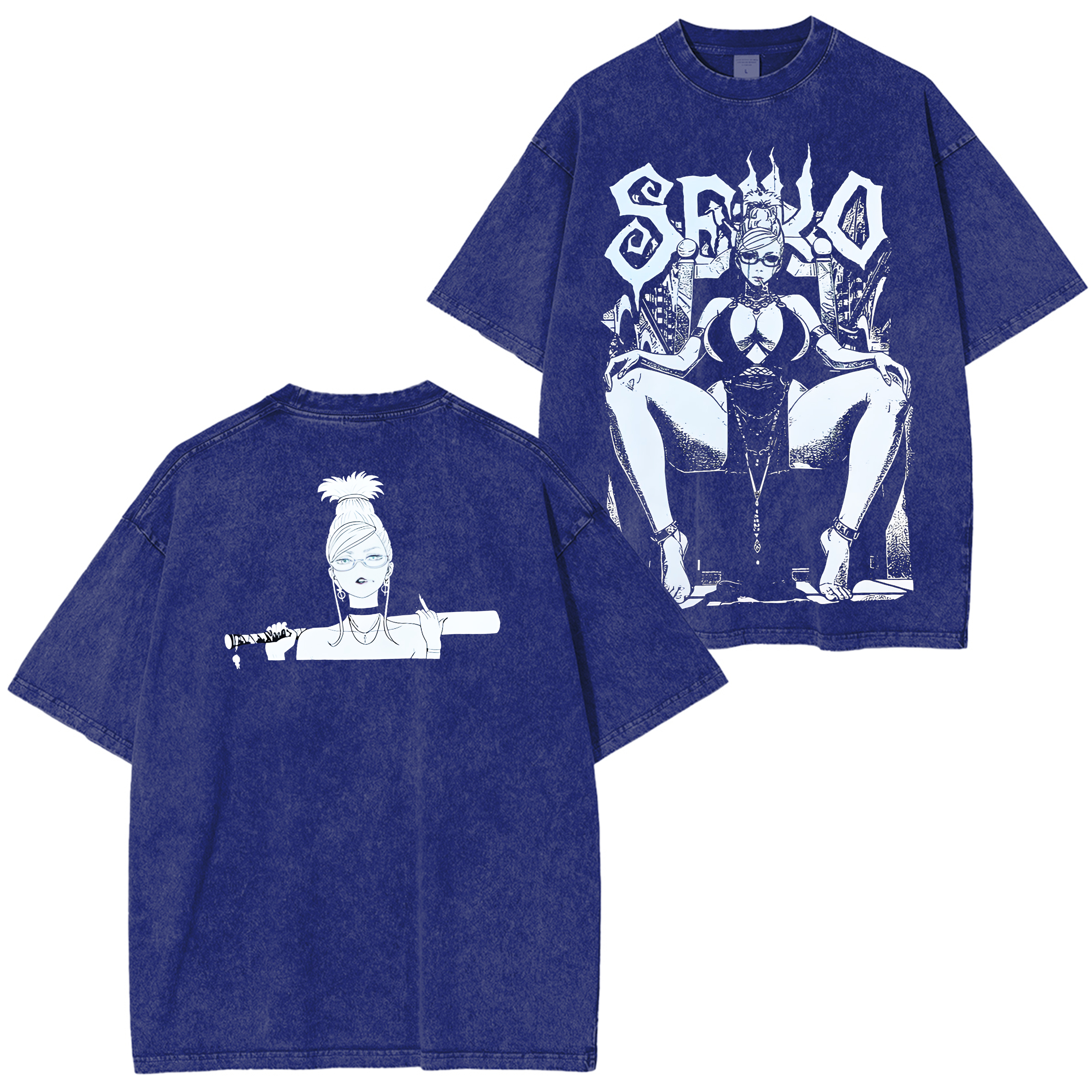 DanDaDan Double Printed Oversize Vintage Washed T-Shirt