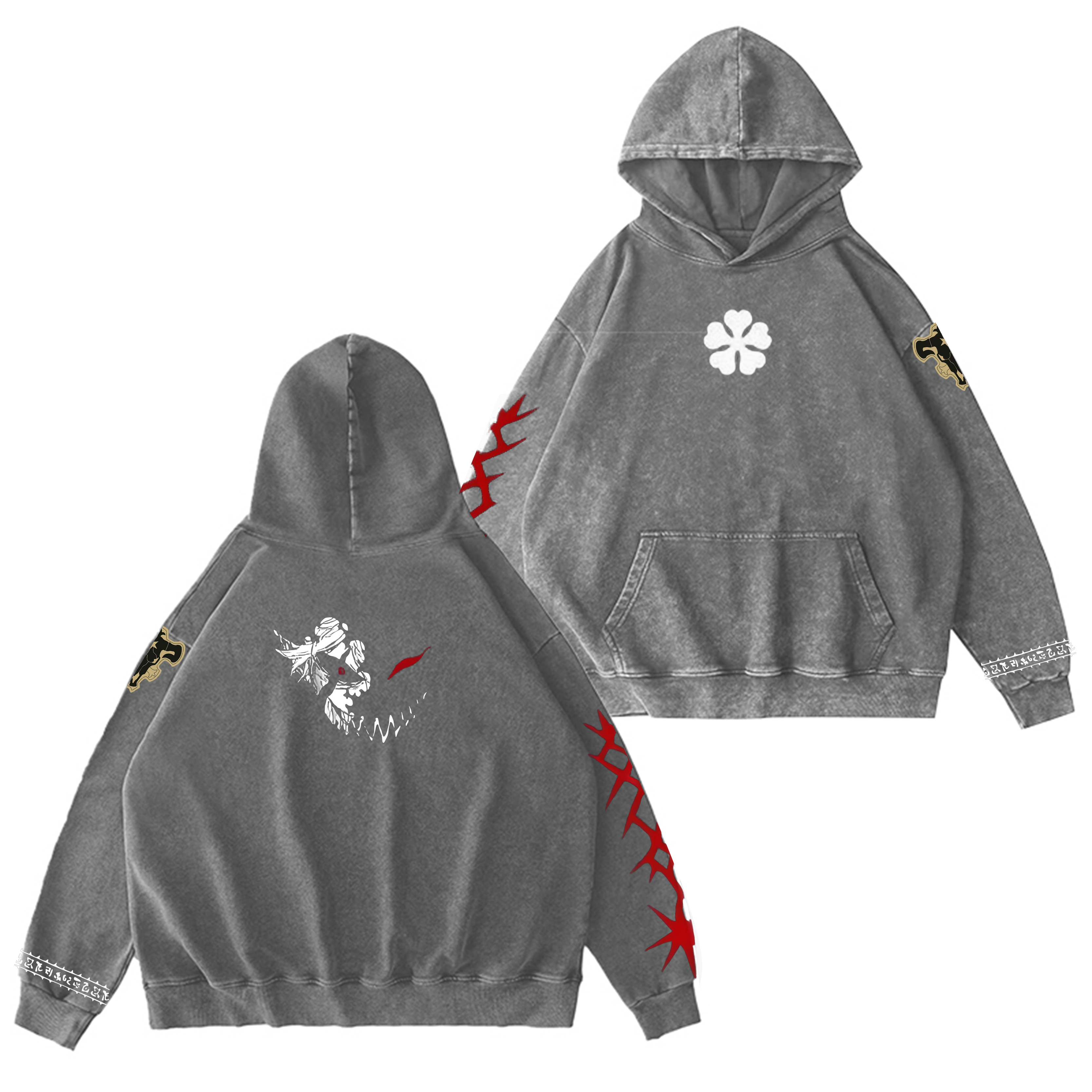 Black Clover Unisex Washed Hoodie