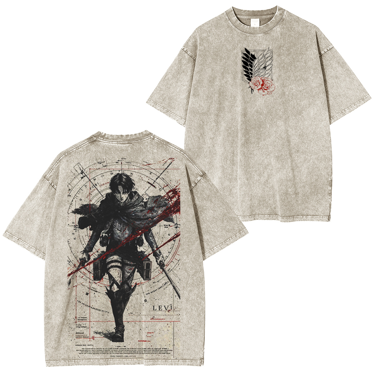 Attack on Titan :Levi Ackerman Vintage washed T-shirt/Crewneck/Hoodie