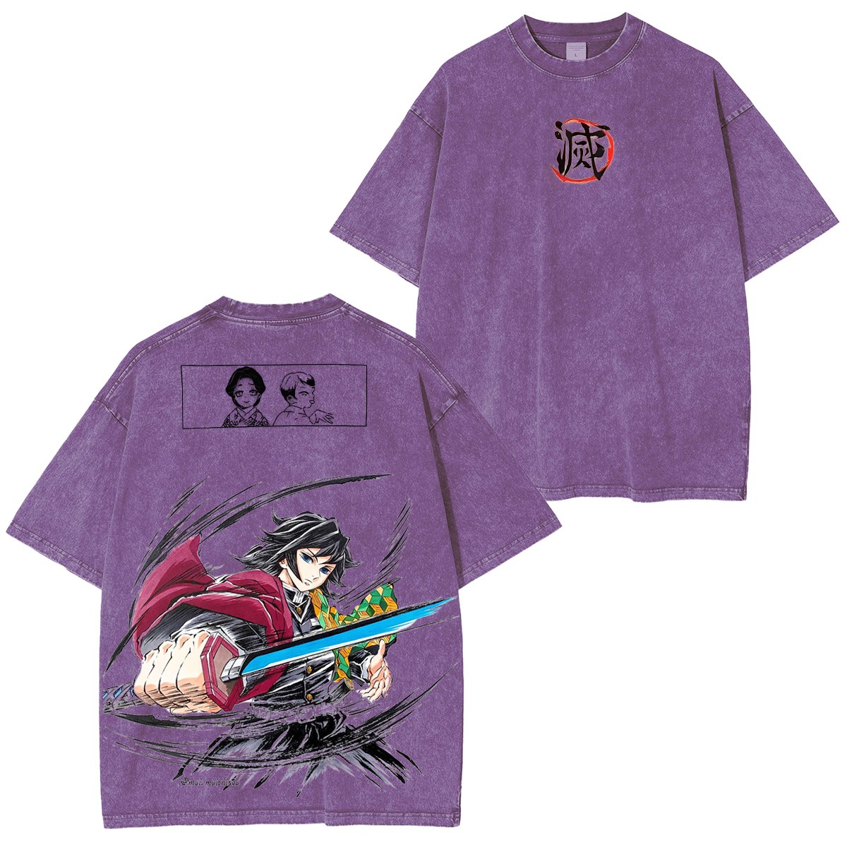 Giyu Tomiok-Demon Slayer Unisex Washed T-Shirt