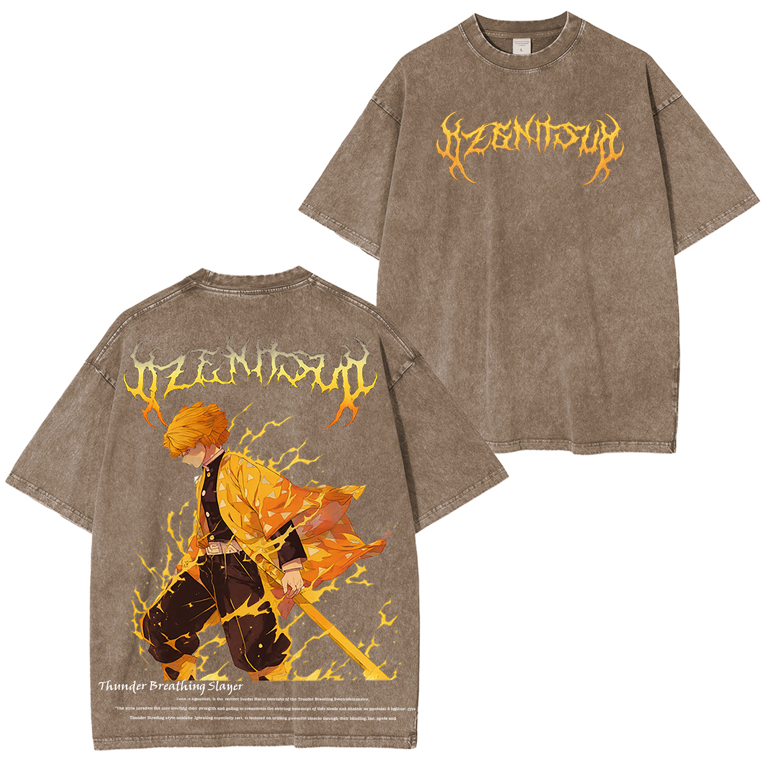 Anime Kyojuro Rengoku Demon Slayer Graphic Vintage T-Shirt