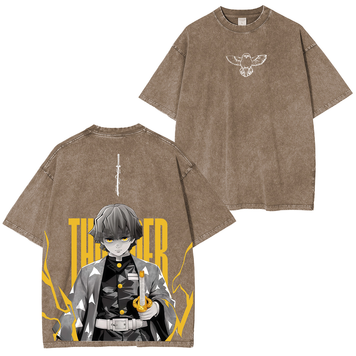 Zenitsu Anime Unisex Washed T-Shirt