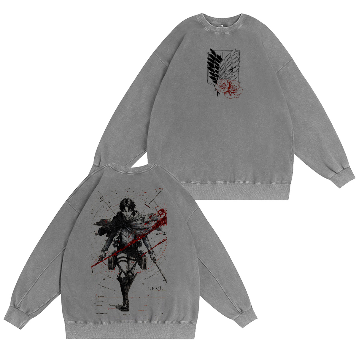 Attack on Titan :Levi Ackerman Vintage washed T-shirt/Crewneck/Hoodie