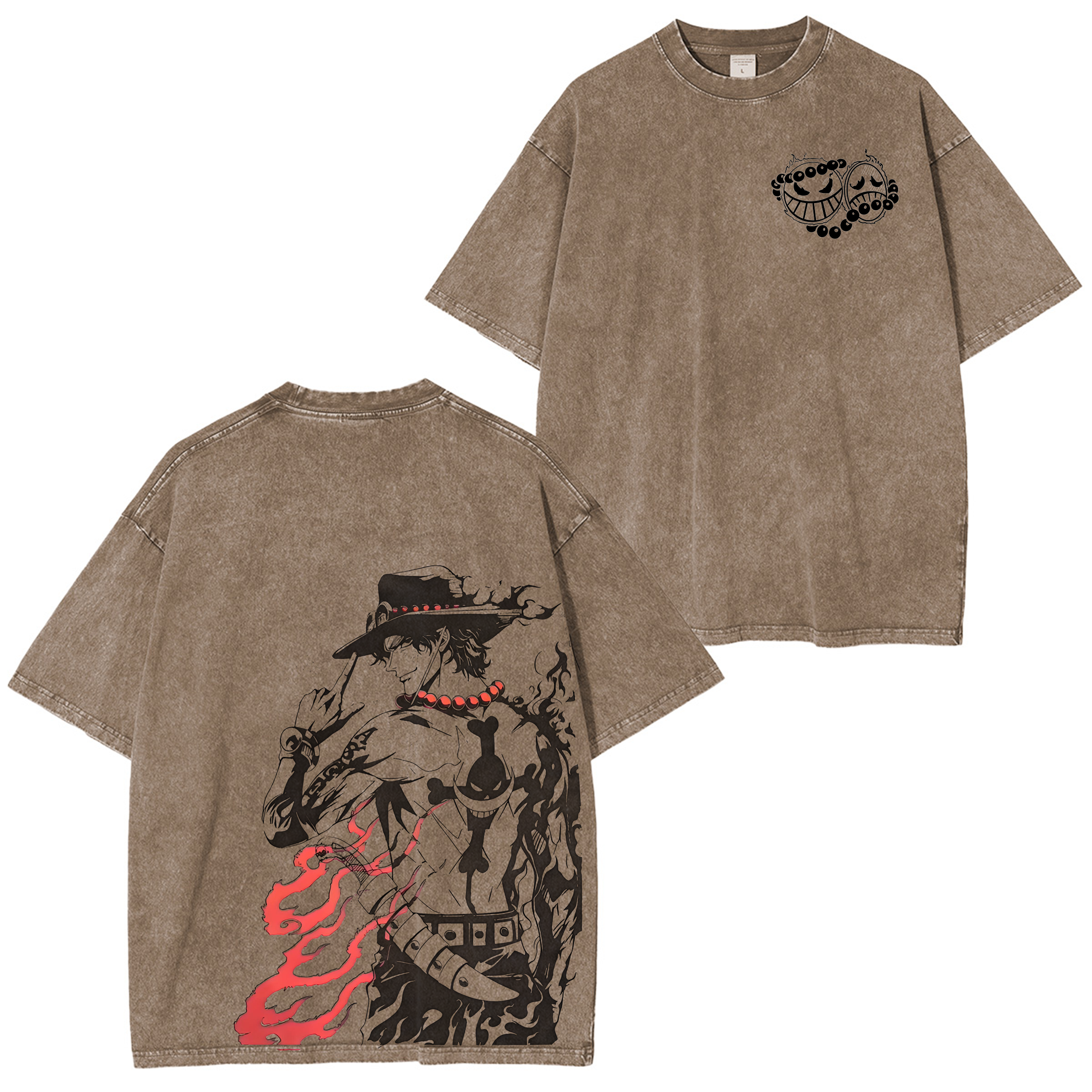 Portgas D. Ace One Piece Anime Unisex Washed T-Shirt