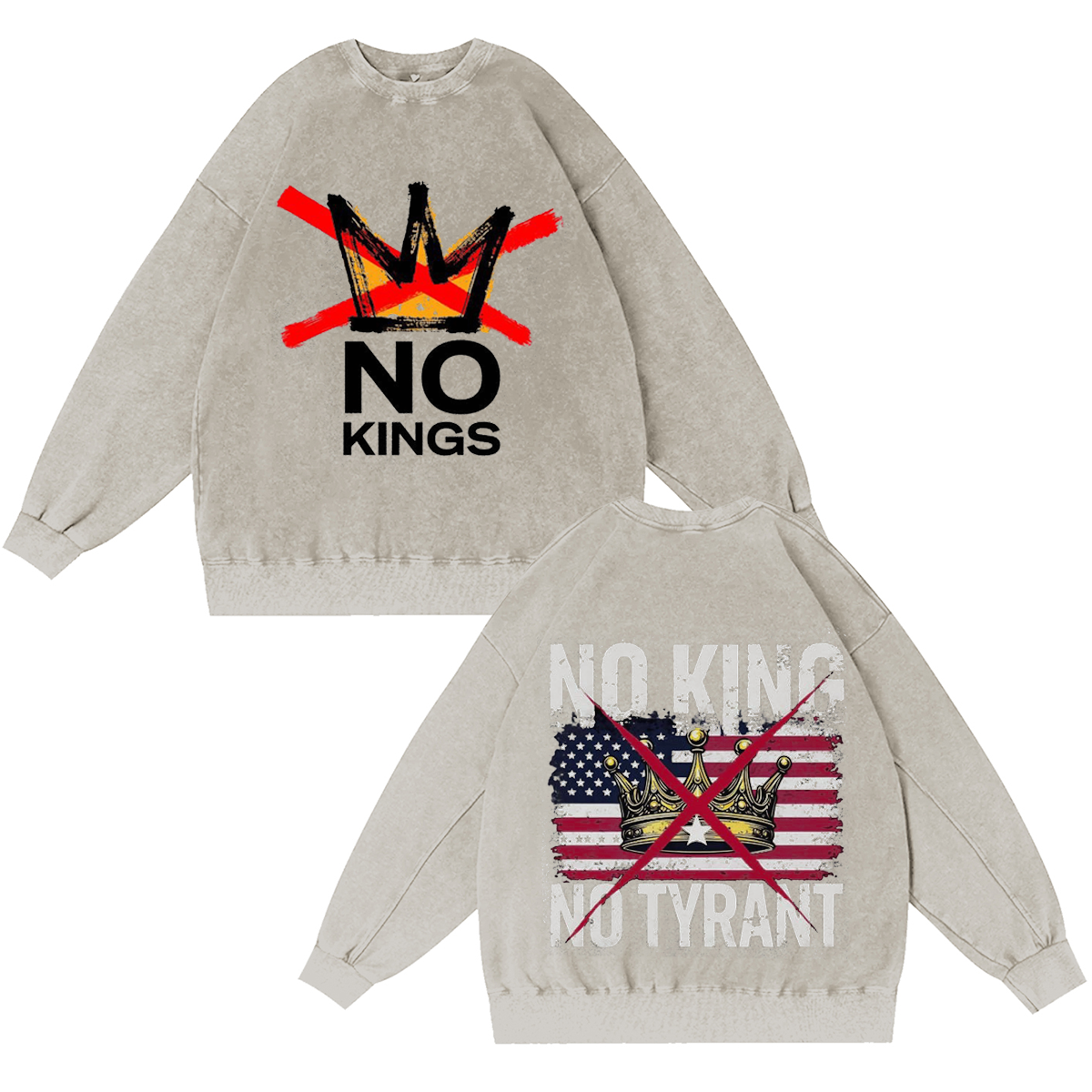 No Kings, No Tyrants Vintage Washed T-shirt/Crewneck/Hoodie