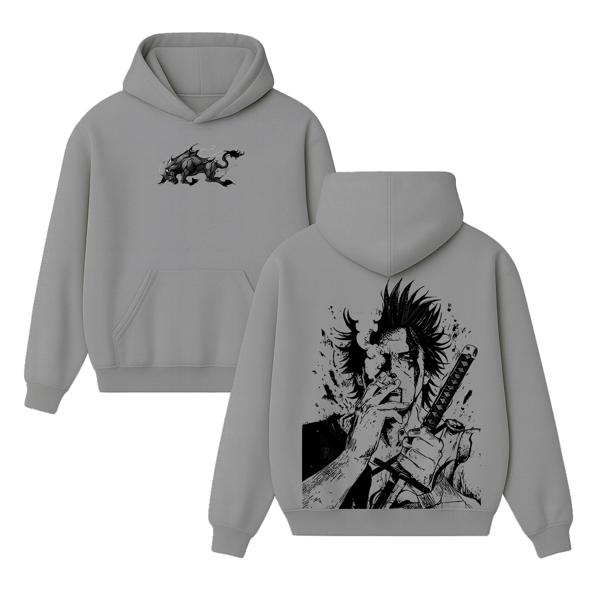 Yami Sukehiro x Black Bulls Black Clover Anime Double Printed Vintage Unisex Hoodie